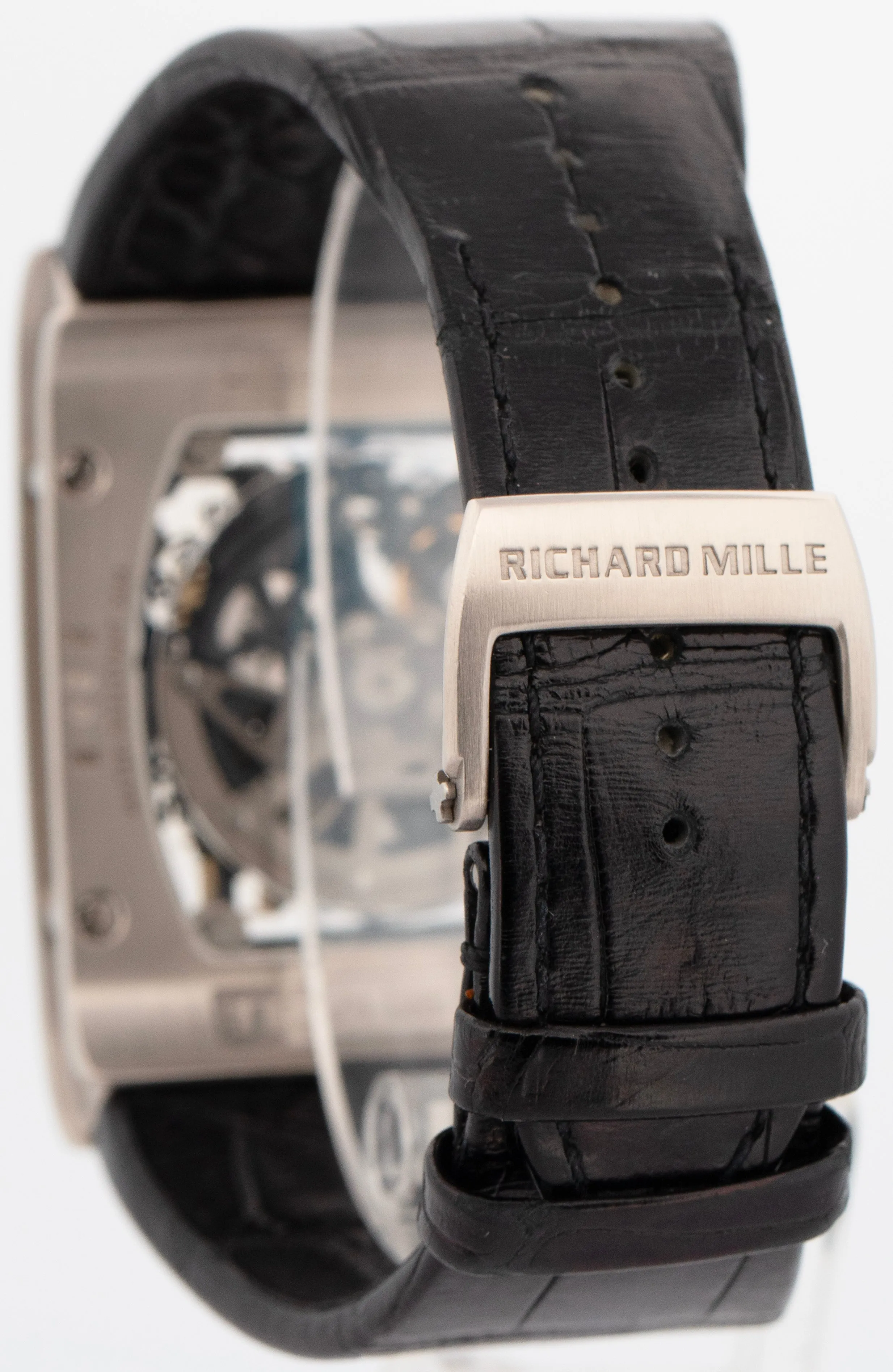 PAPERS Richard Mille Extra Flat 18K White Gold DIAMOND Rubber 50mm RM016 BOX