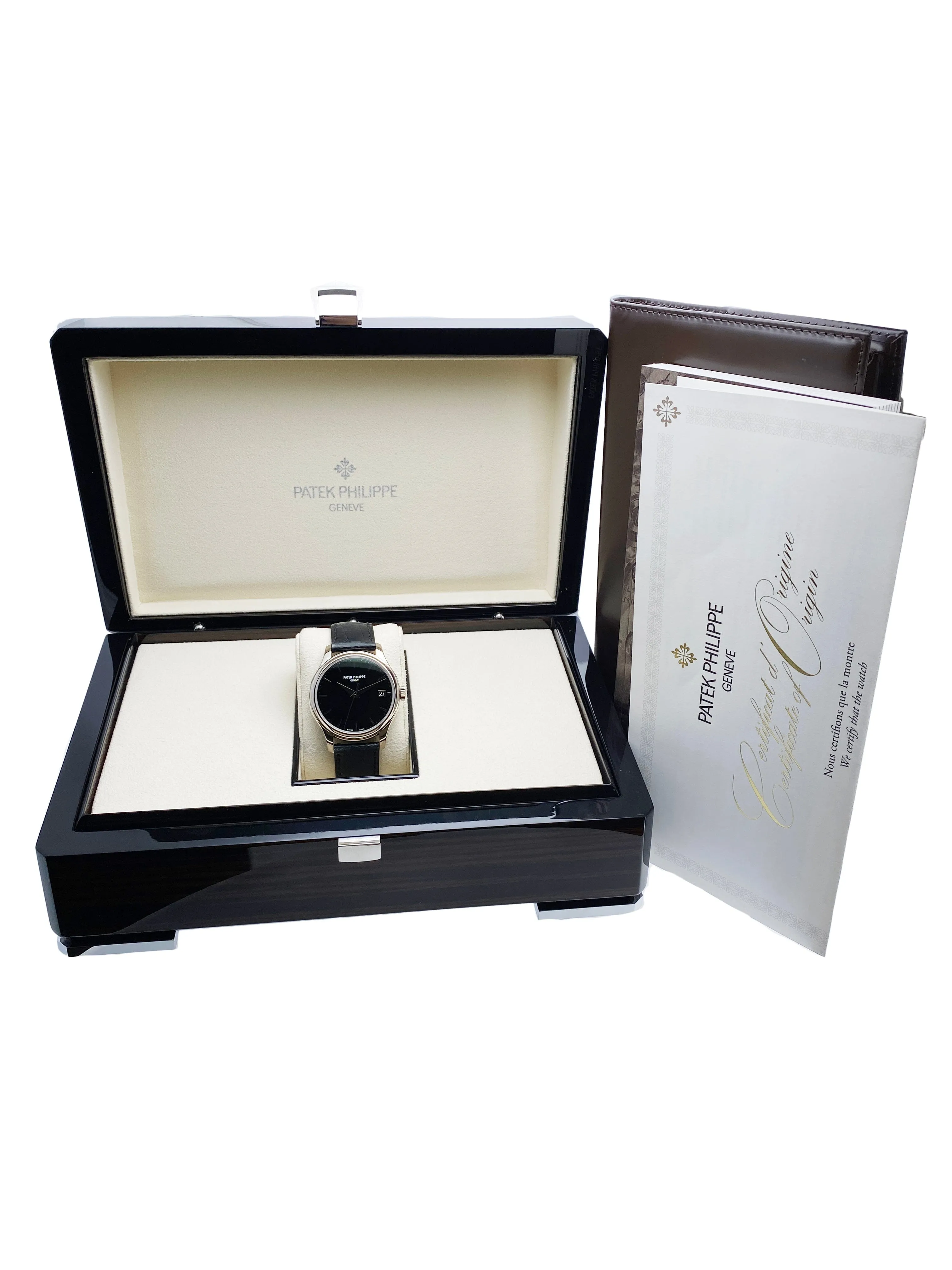 Patek Philippe Calatrava 5227G Black Dial Mens Watch Box Papers