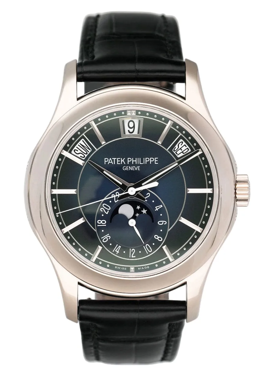 Patek Philippe Complications Annual Calendar 5205G Blue Dial Mens Watch Box Papers