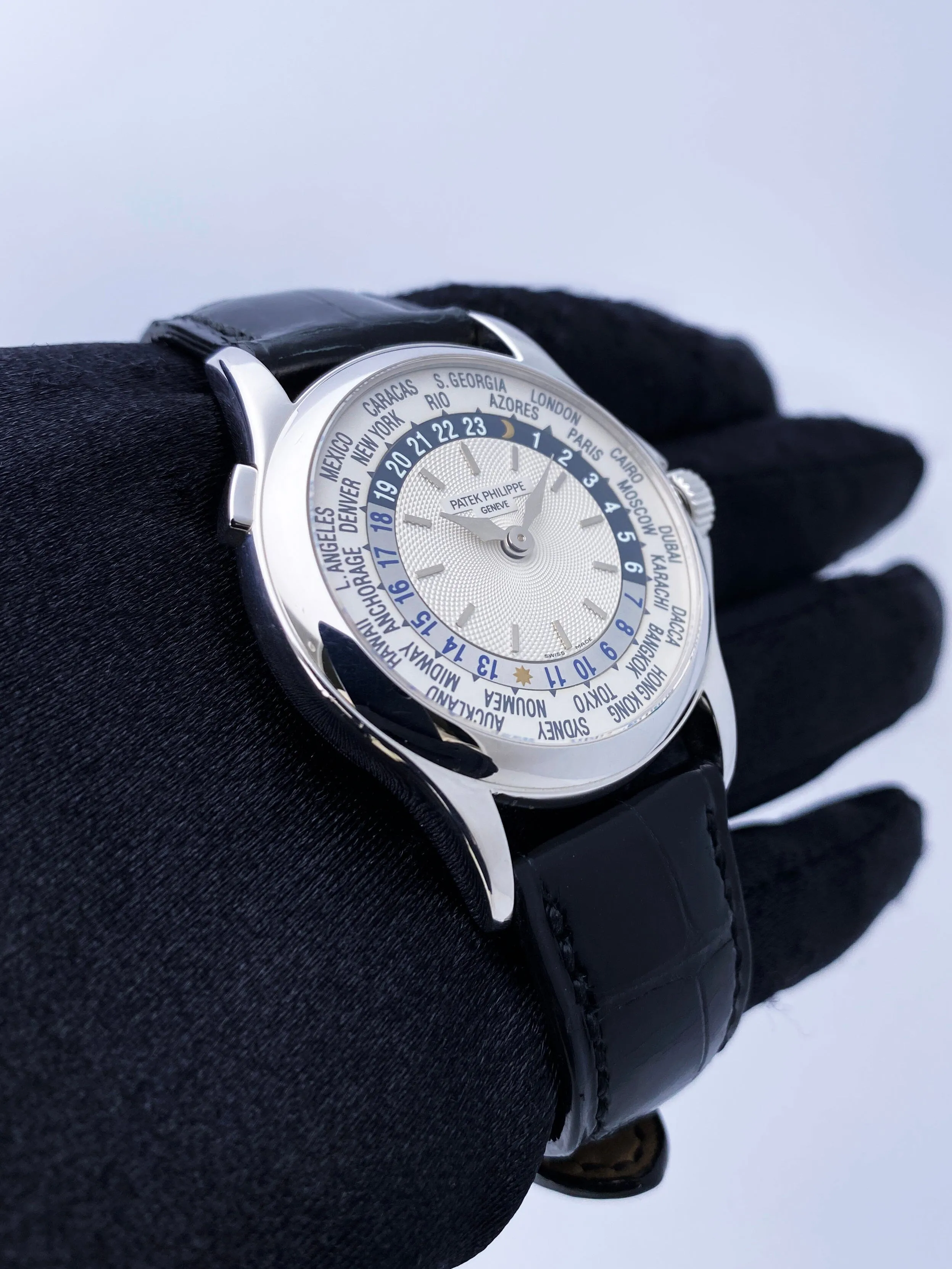 Patek Philippe World Time 5110G 18K White Gold Mens Watch With Papers