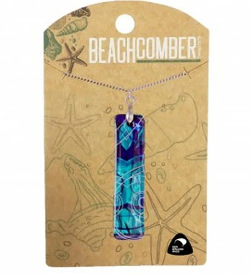 Paua Pendant Small Bar Blue