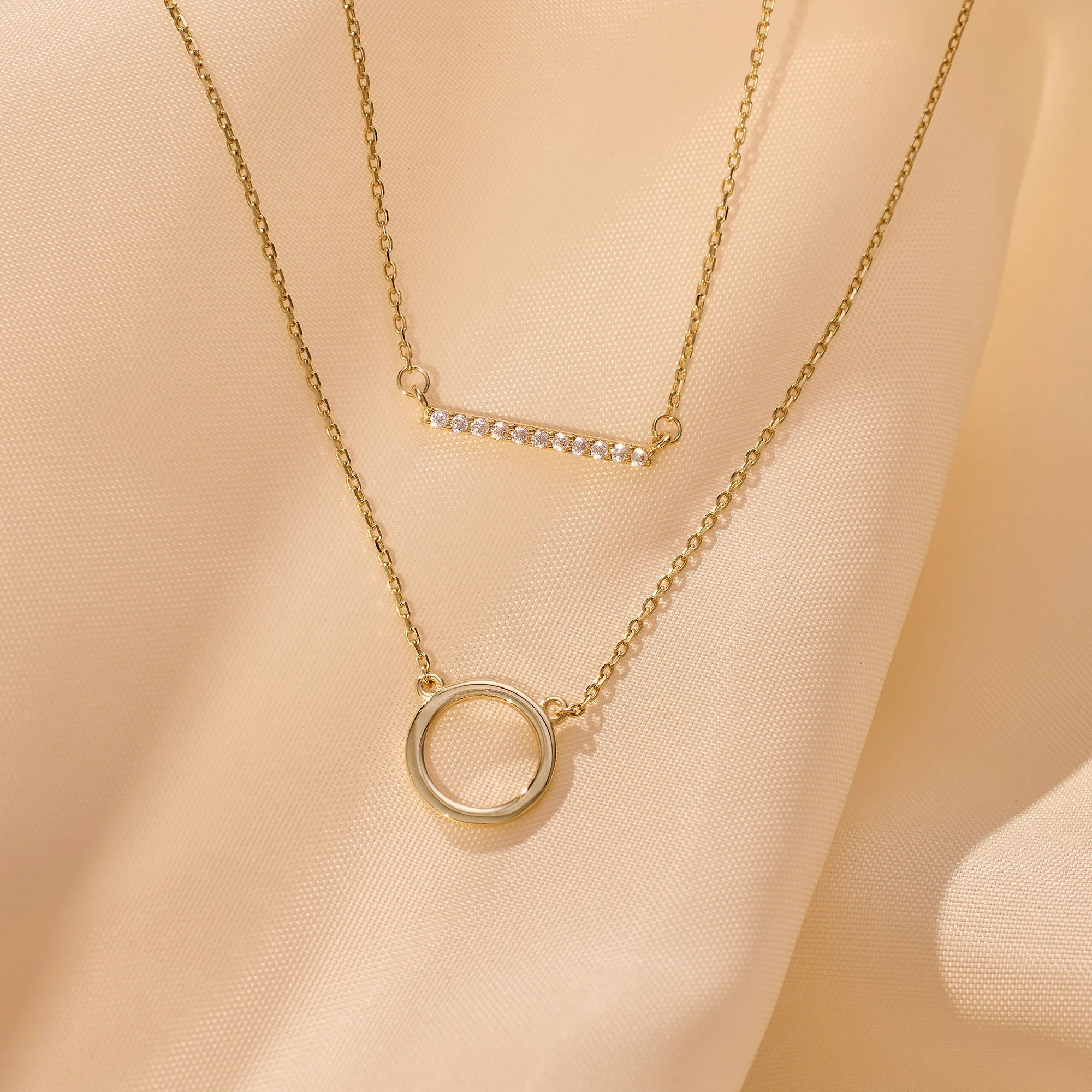Pavé Cubic Zirconia Bar Necklace