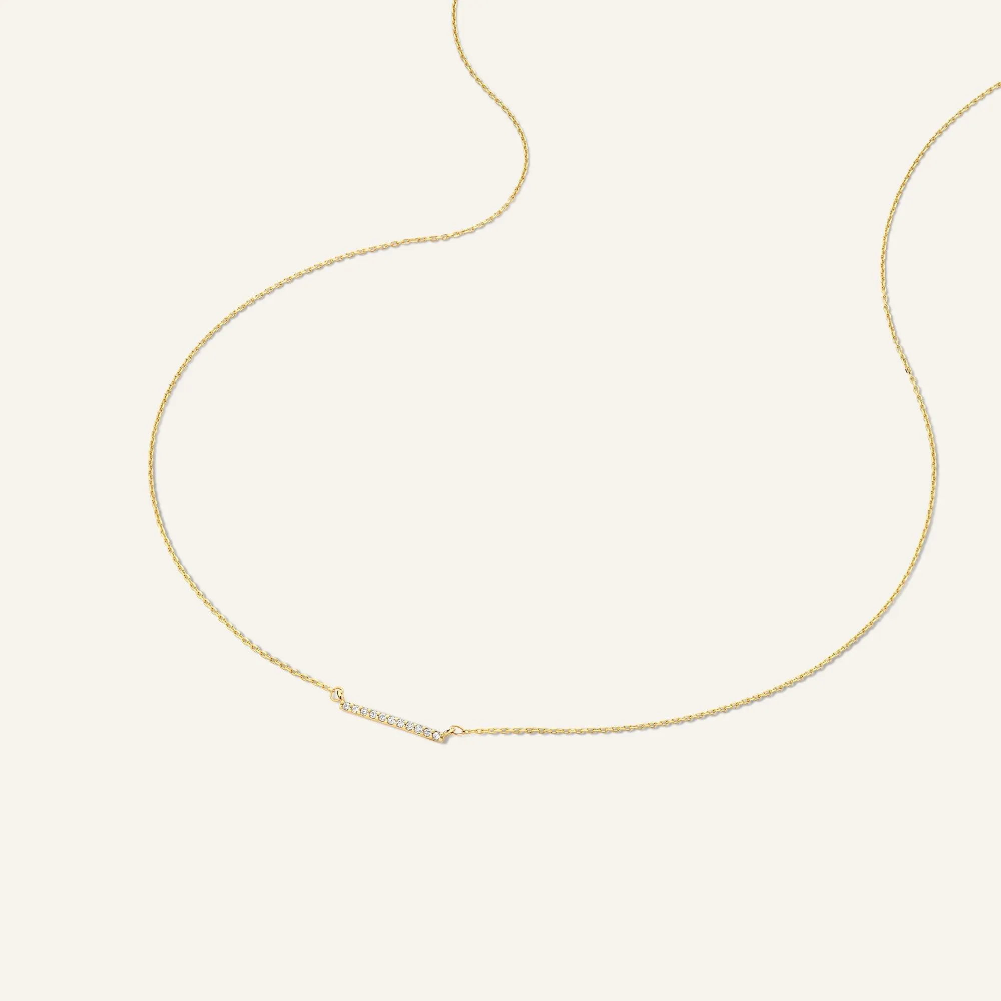 Pavé Cubic Zirconia Bar Necklace