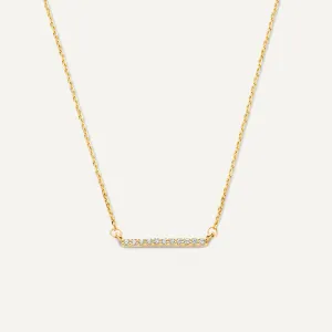 Pavé Cubic Zirconia Bar Necklace