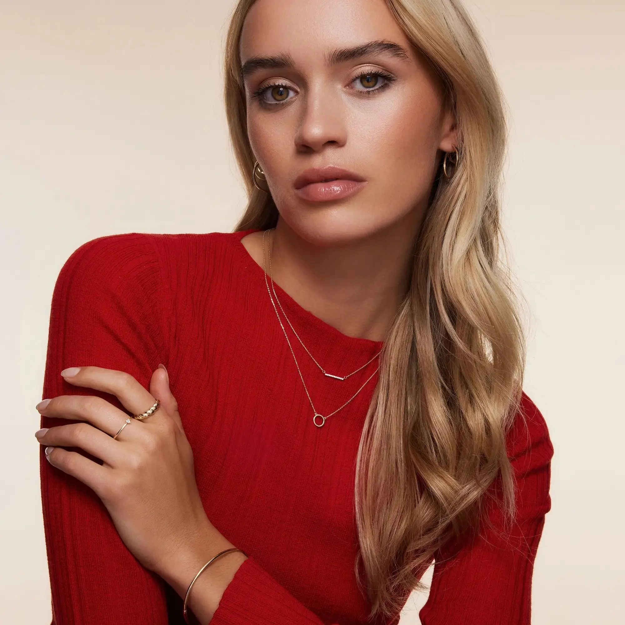 Pavé Cubic Zirconia Bar Necklace