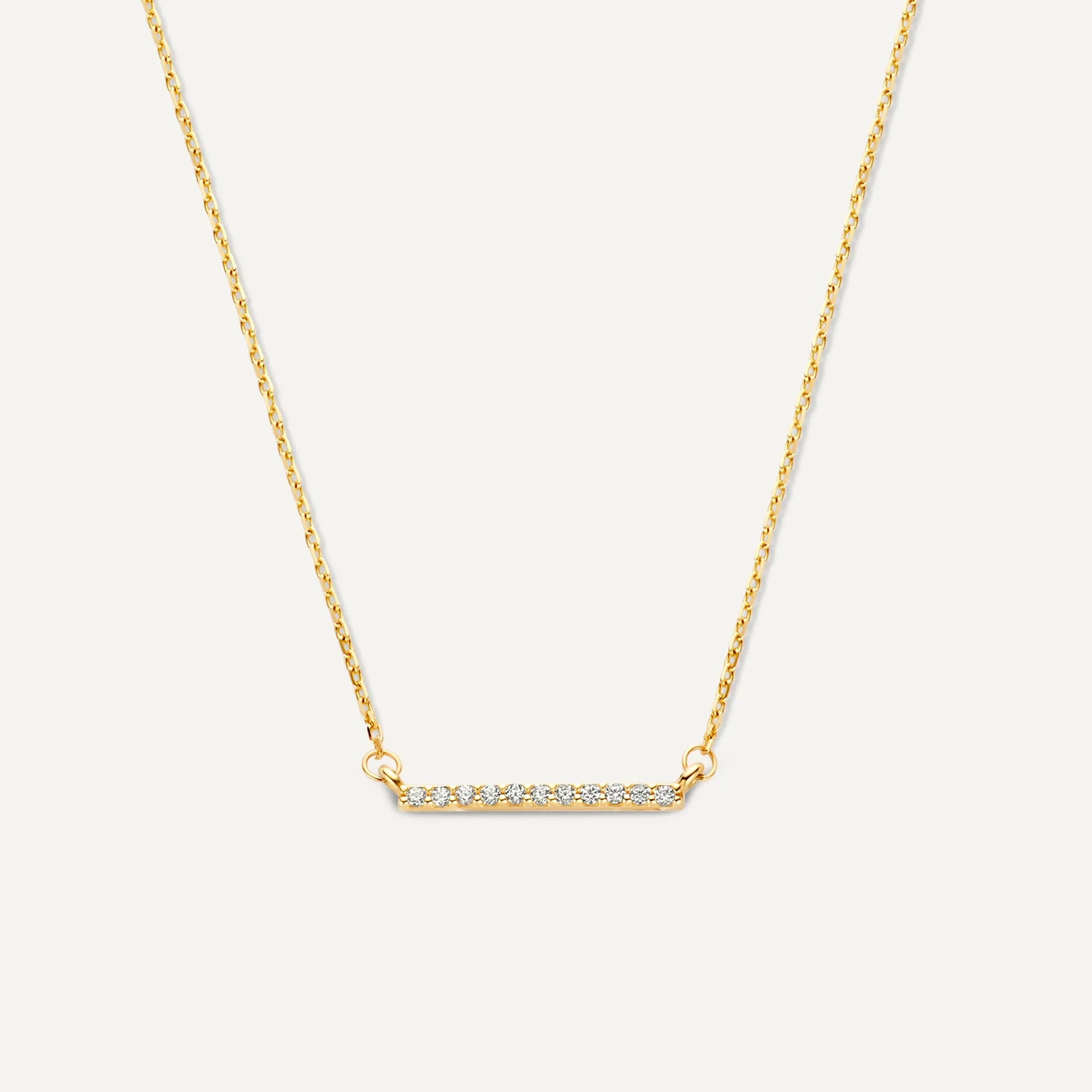Pavé Cubic Zirconia Bar Necklace