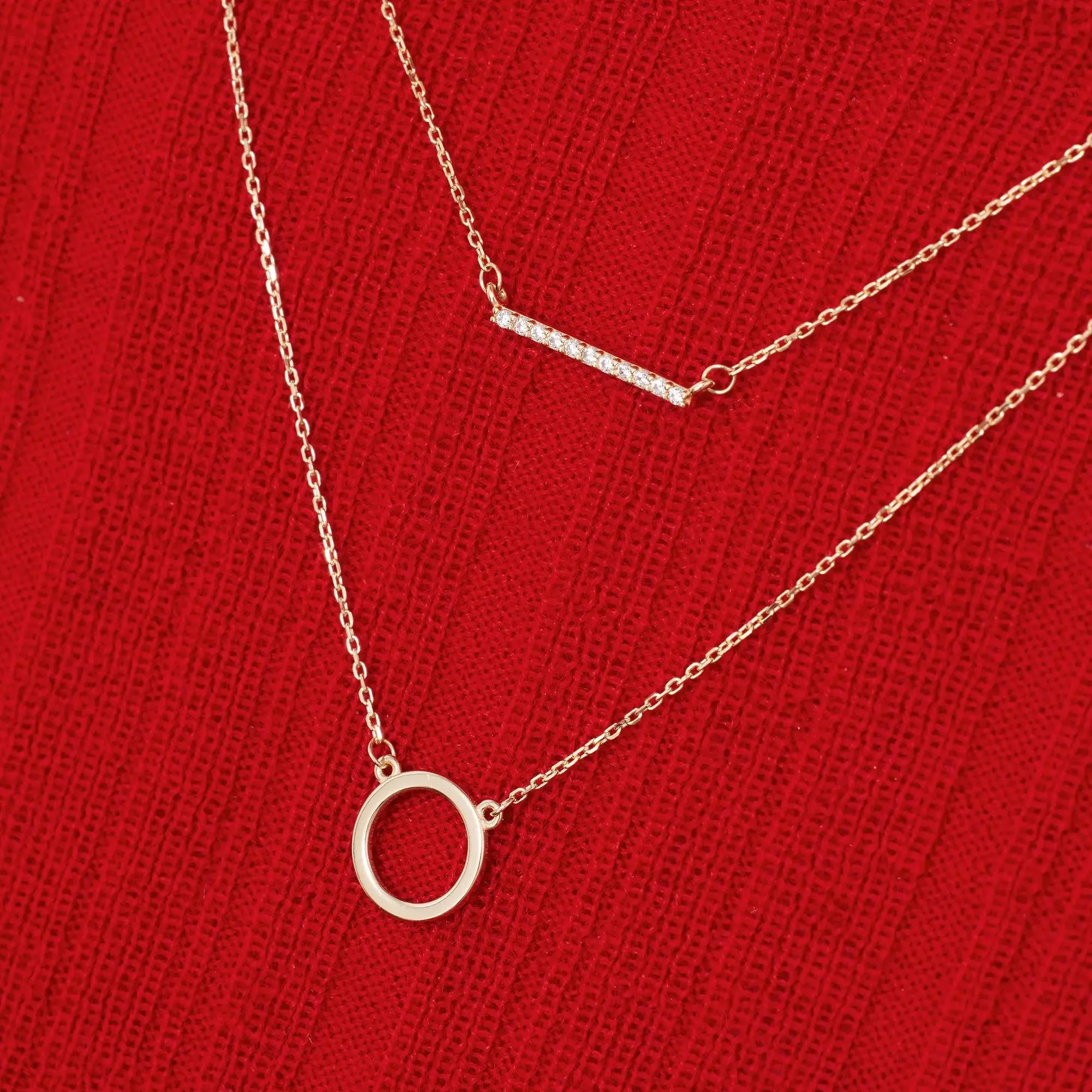 Pavé Cubic Zirconia Bar Necklace