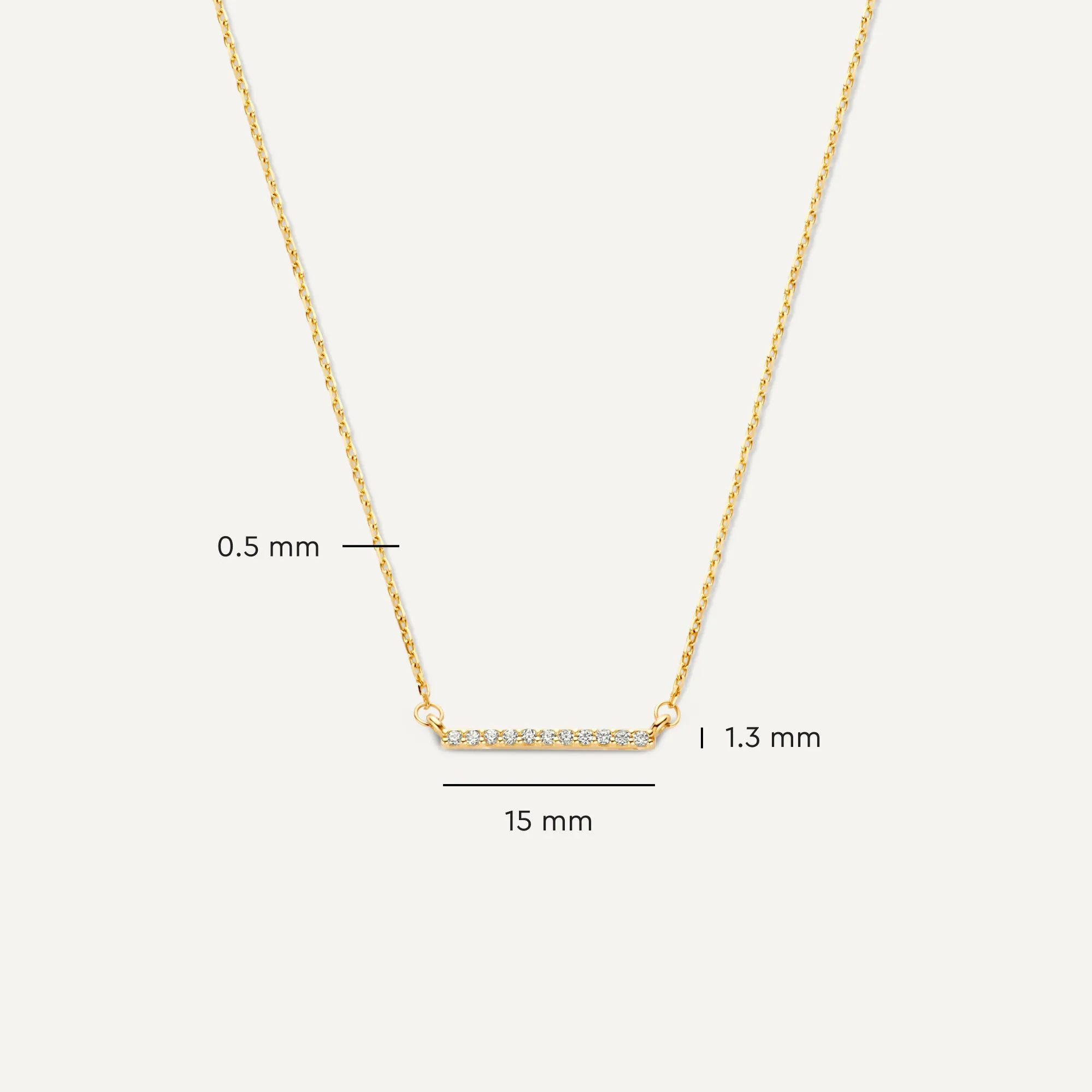 Pavé Cubic Zirconia Bar Necklace