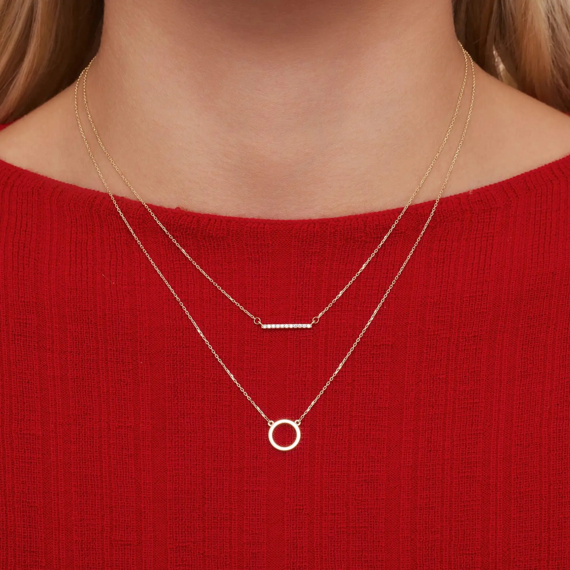 Pavé Cubic Zirconia Bar Necklace