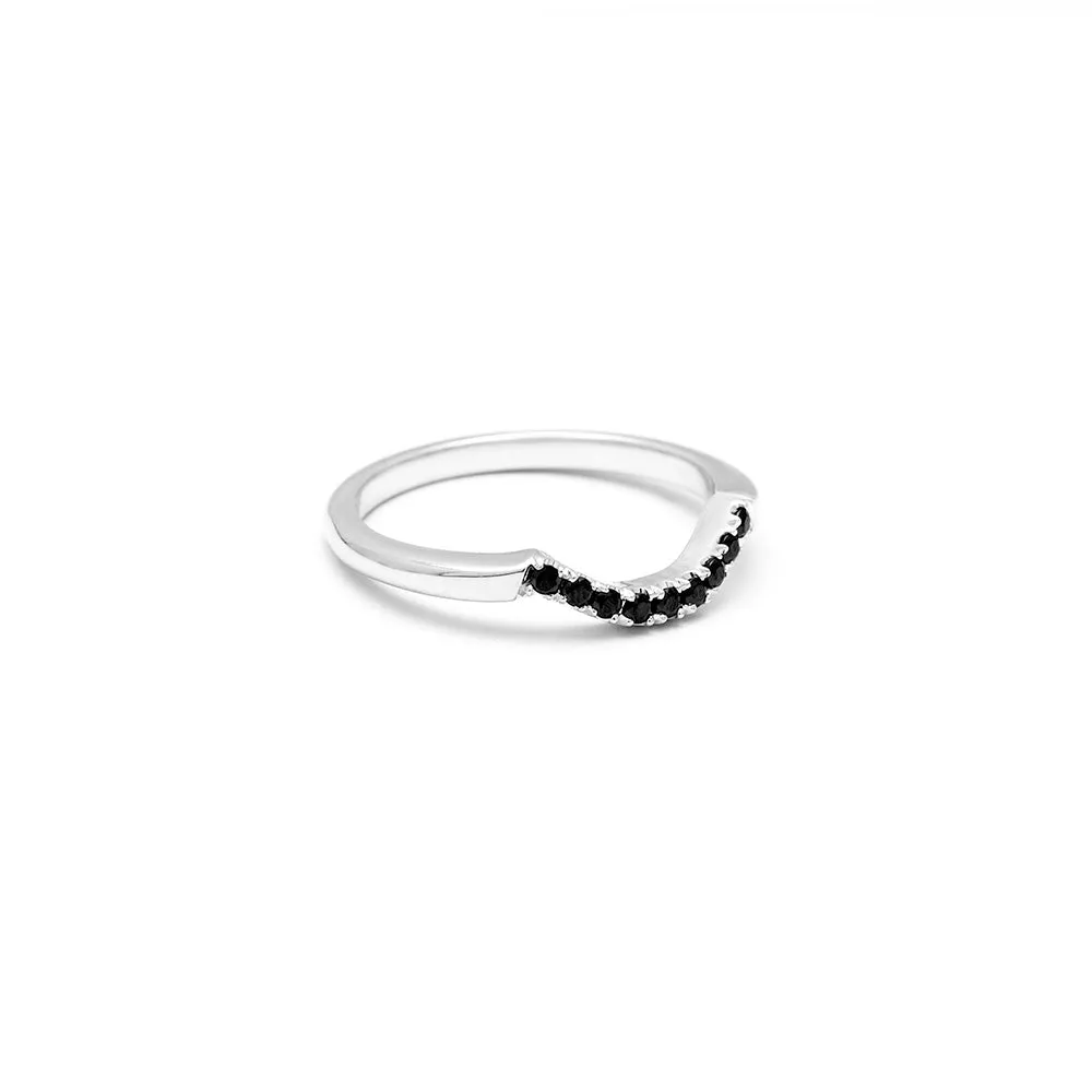 PAVE ARC 9 STONE CONTOUR BAND | BLACK DIAMOND