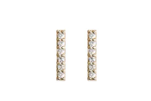 Pave Bar Studs - 6 Stone