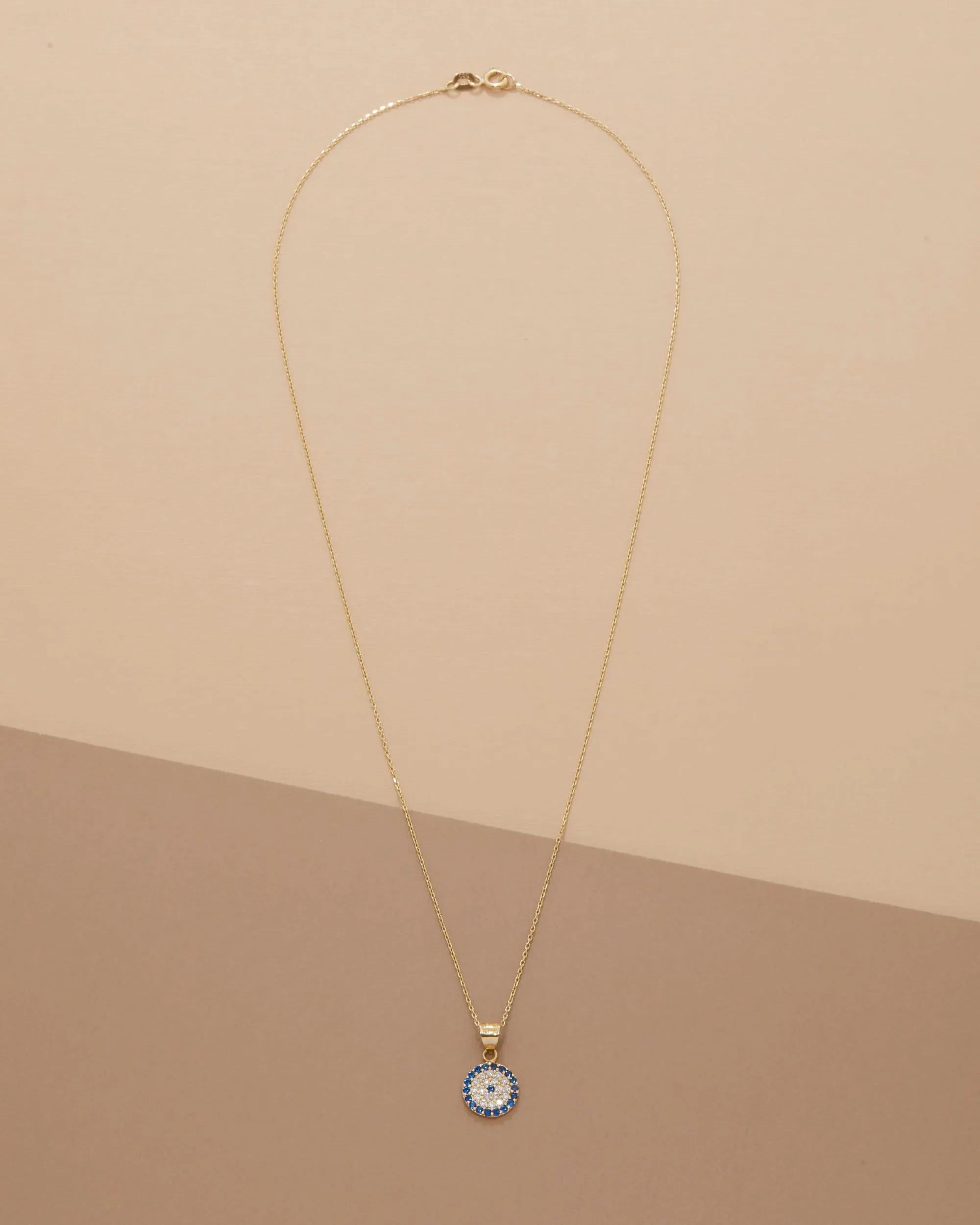 Pave Evil Eye Necklace - 18K Gold Vermeil