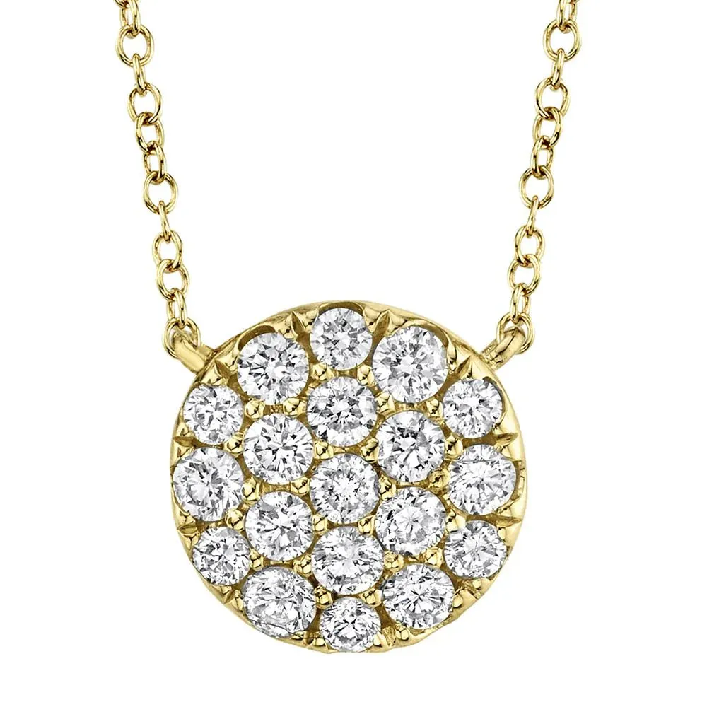Pave Set Diamond Circle Necklace