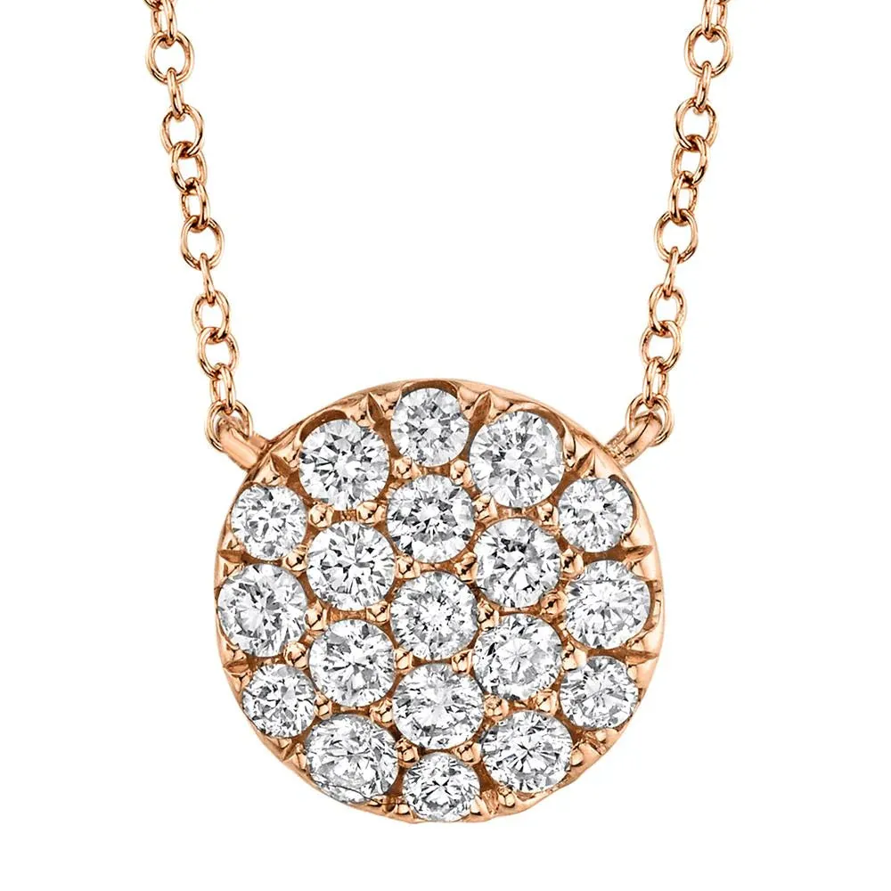 Pave Set Diamond Circle Necklace