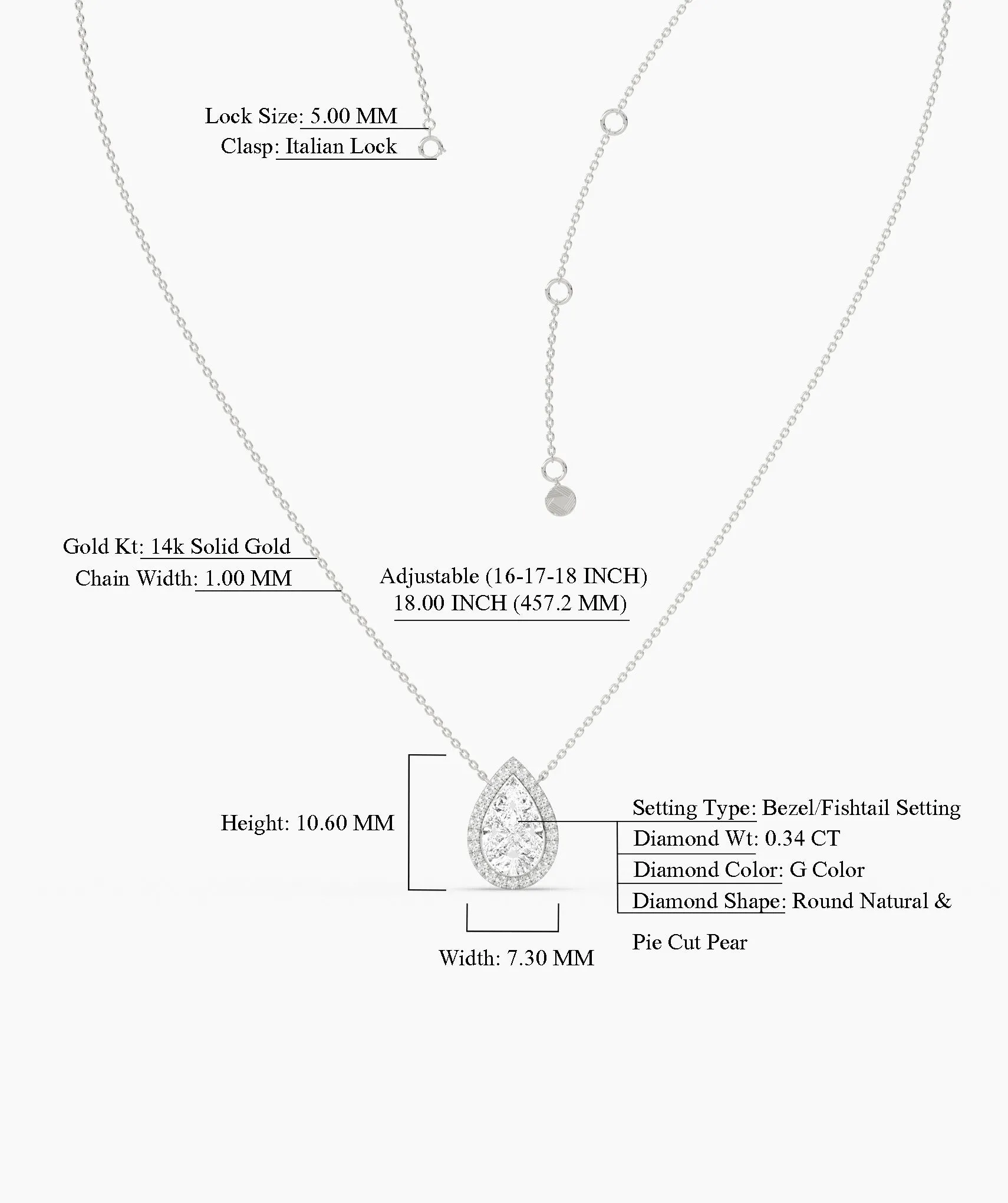 Pear-Cut Diamond Pendant