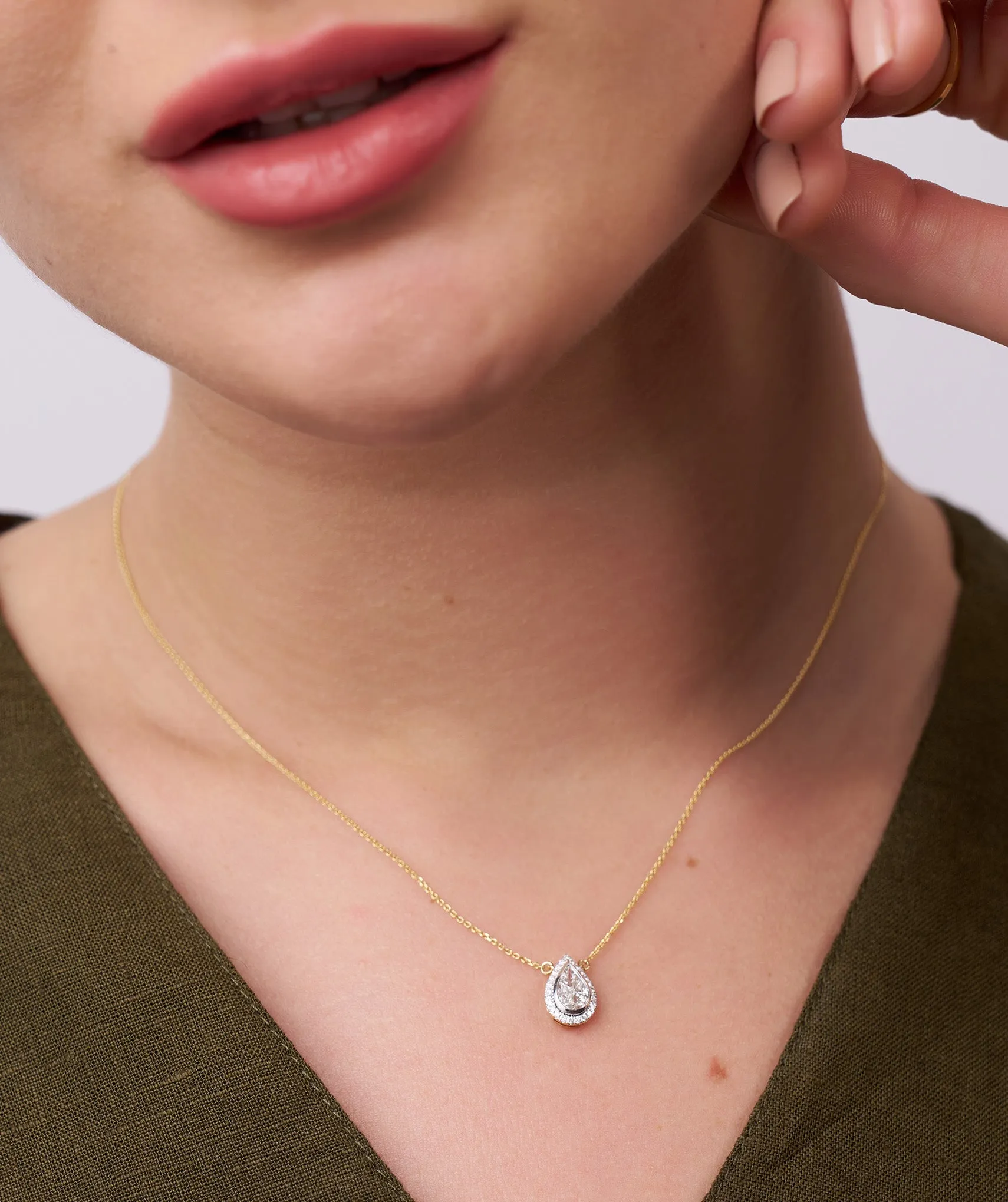Pear-Cut Diamond Pendant