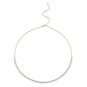 Pear Shape Diamond Tennis Necklace