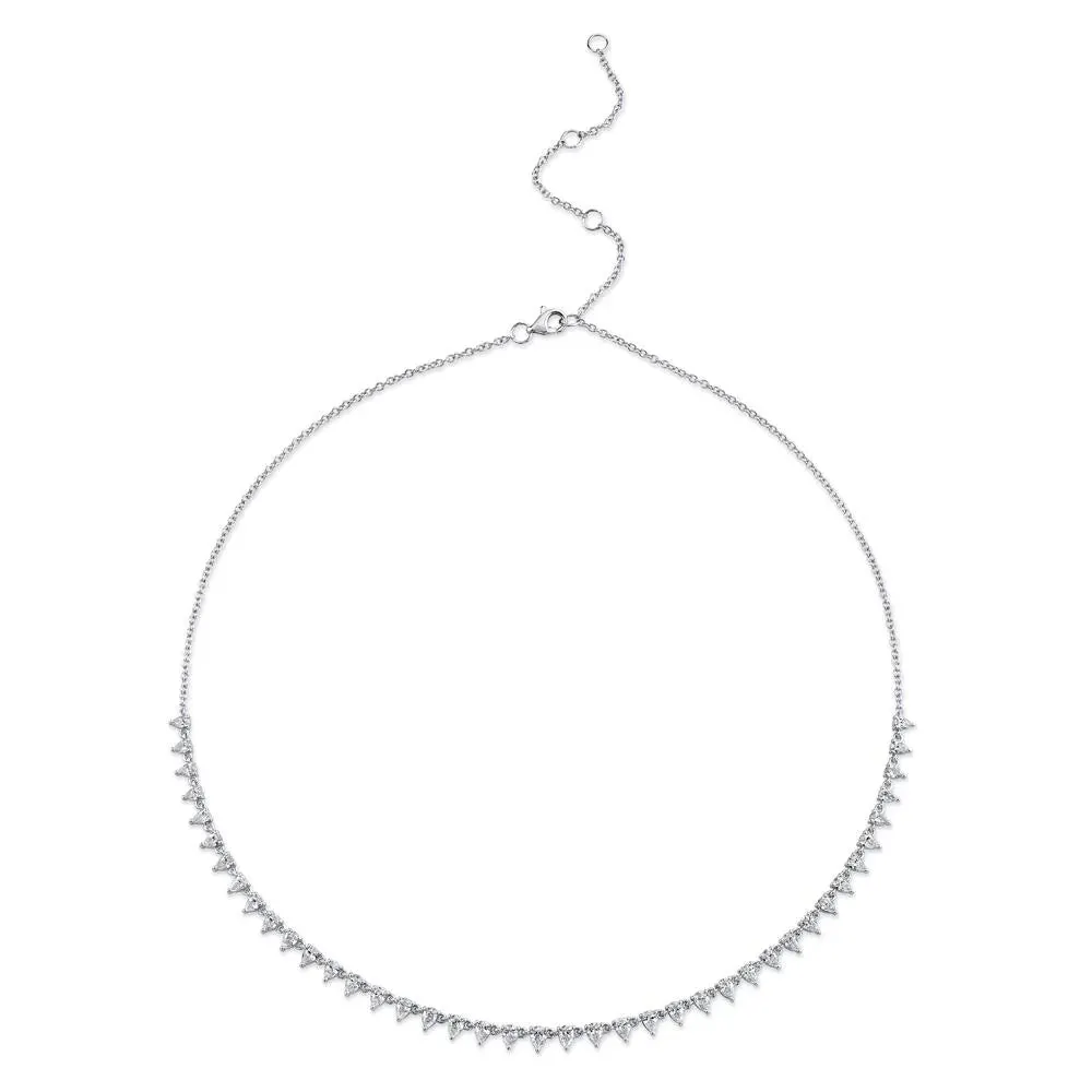 Pear Shape Diamond Tennis Necklace