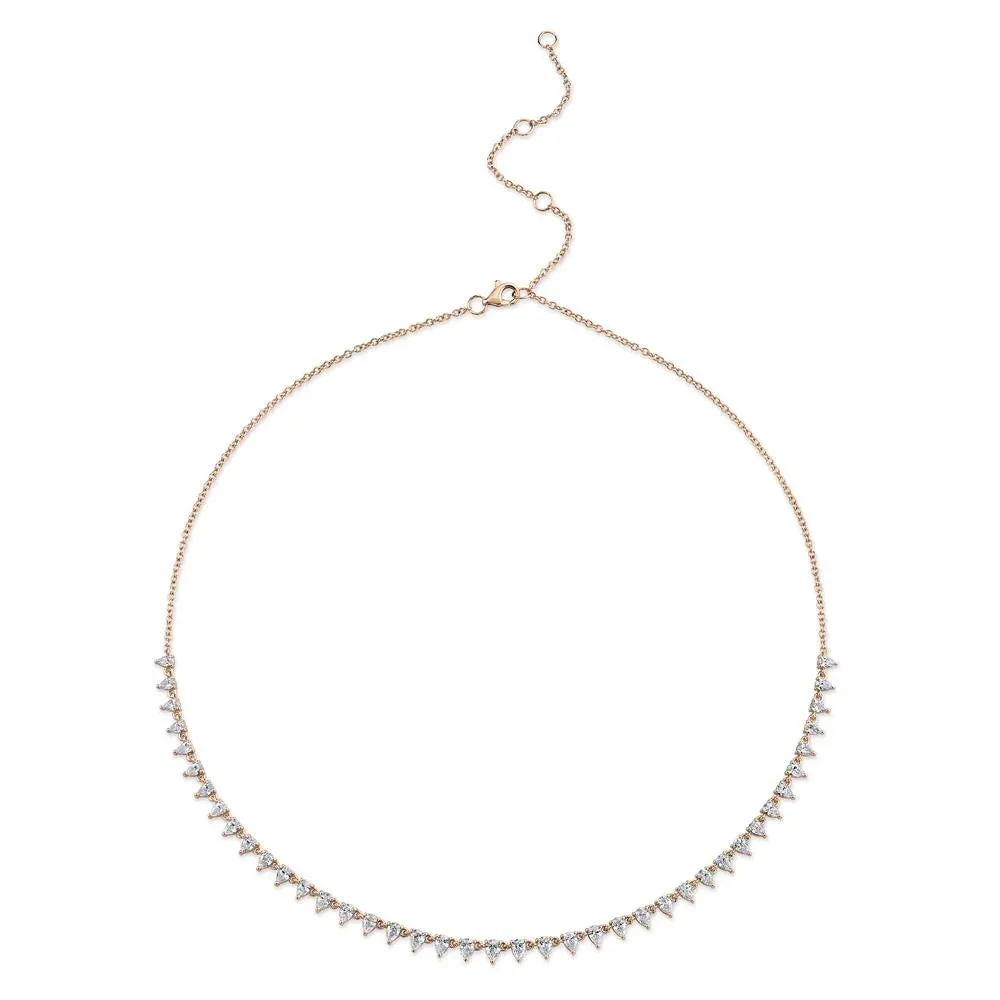 Pear Shape Diamond Tennis Necklace
