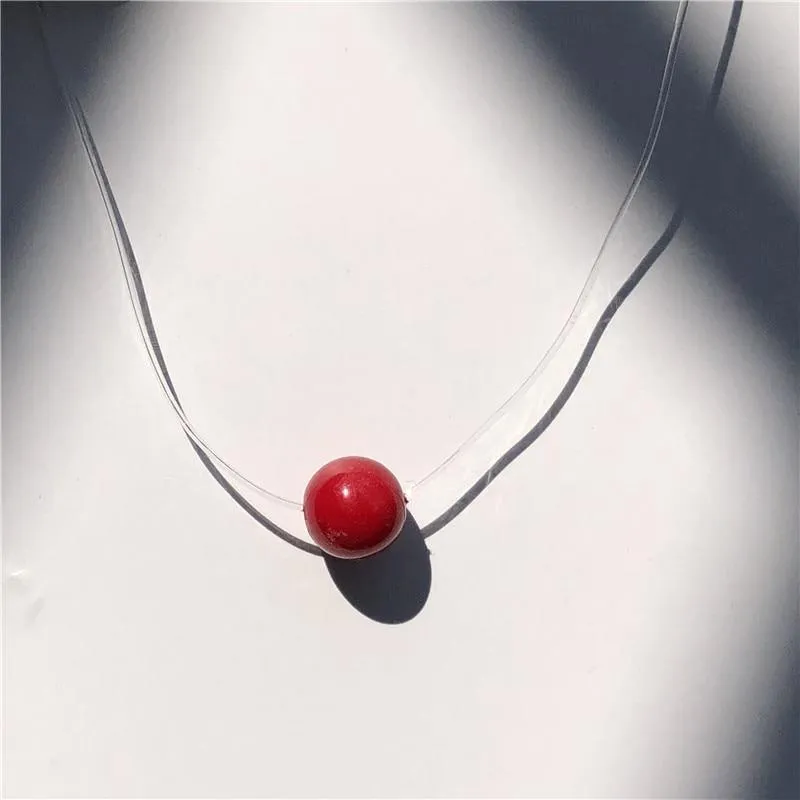 Pearl Crystal Zircon Necklace Invisible Transparent Fishing Line For Women Luxury Jewelry Perfect Gift For Girls Cool Style