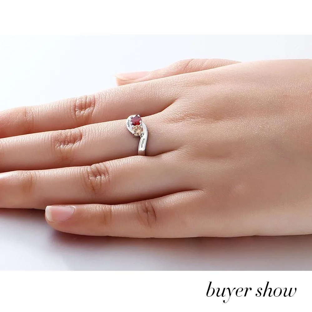 Personalized Love Promise Ring Simple 925 Sterling Silver Cubic Zirconia Ring Valentine's Day Gift