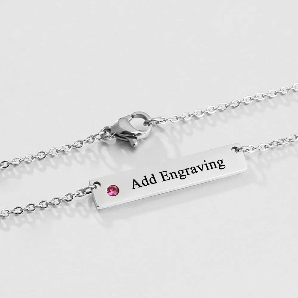 Personalized Name Bar Necklace for Women, Customized Nameplate & Birthstone Pendant, Perfect Birthday Gift