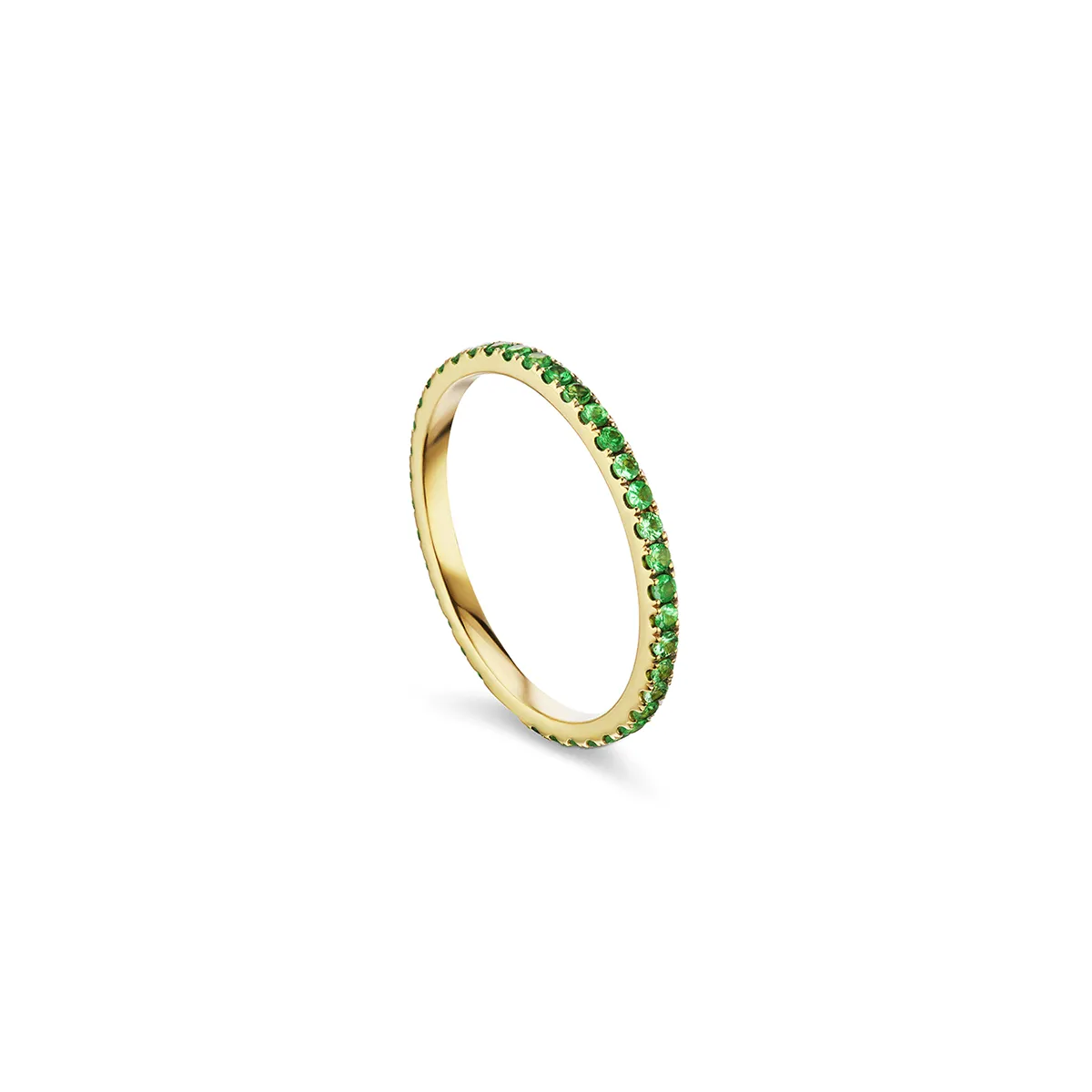 Petite Eternity Bands in Tsavorite