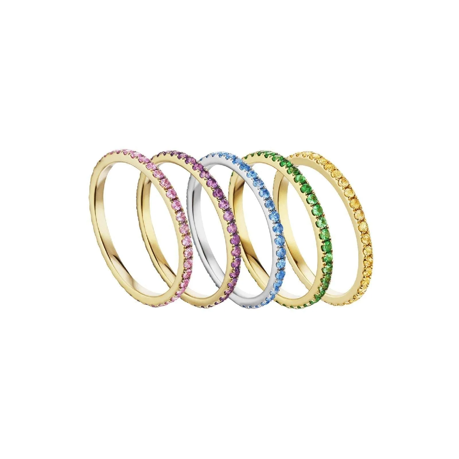 Petite Eternity Bands in Tsavorite