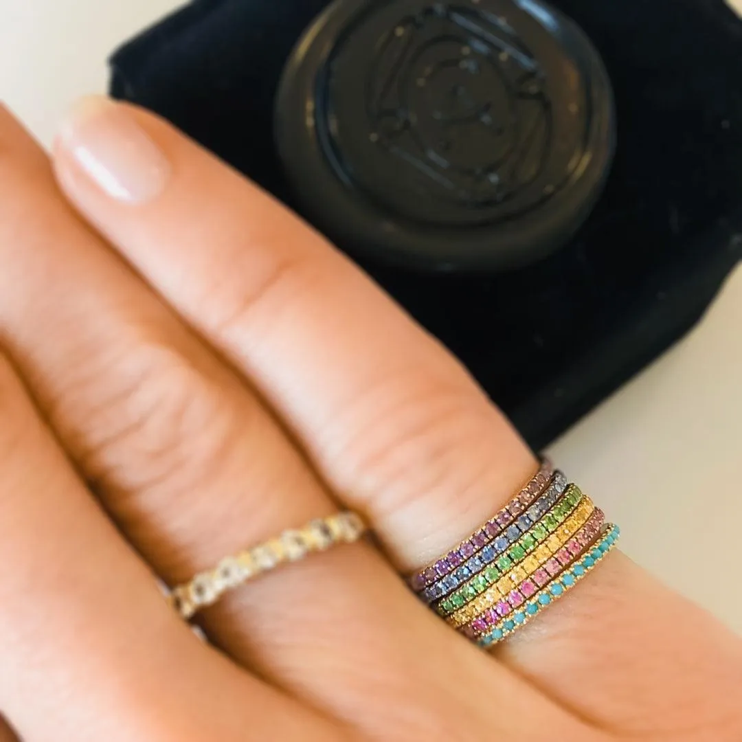 Petite Eternity Bands in Tsavorite