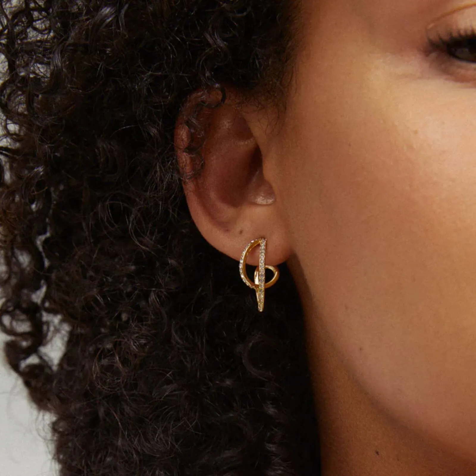 Pilgrim Etty Gold Crystal Hoop Earrings
