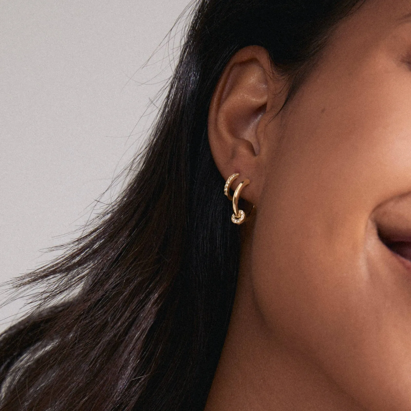Pilgrim Scottie Gold Hoop Earring Set