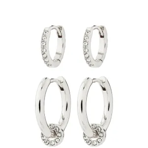Pilgrim Scottie Silver Hoop Earrings Set