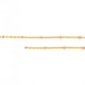 Pink Enamel Satellite Bracelet | 10k Yellow Gold