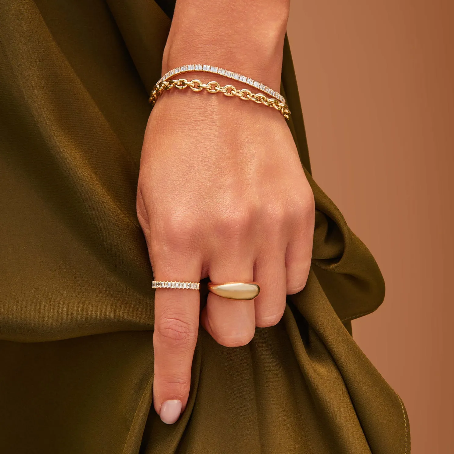Prong Set Diamond Baguette Eternity Bracelet