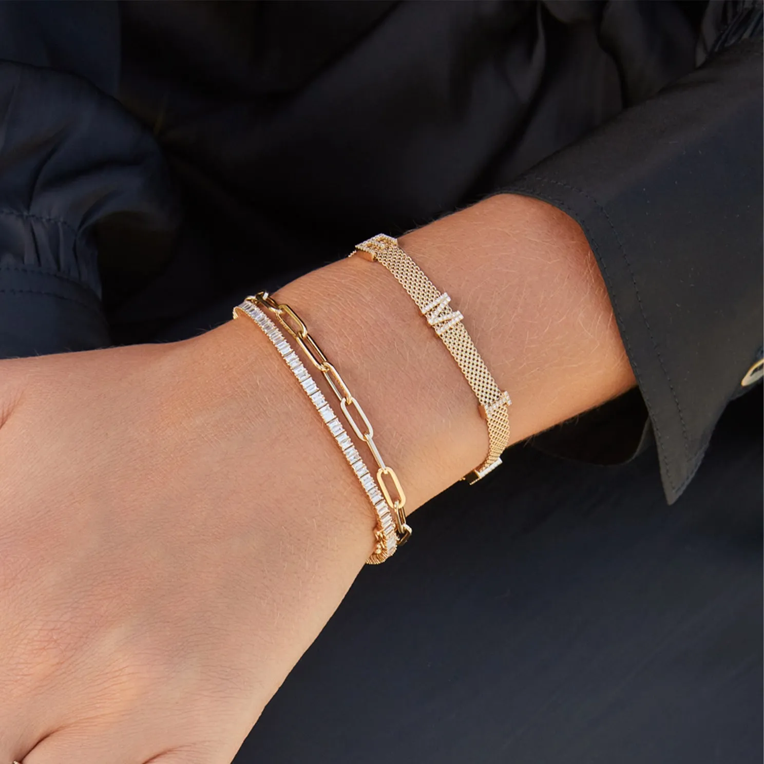 Prong Set Diamond Baguette Eternity Bracelet