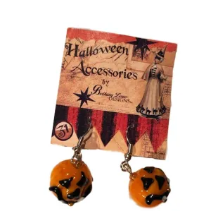 Pumpkin Venetian Glass Beads Earrings