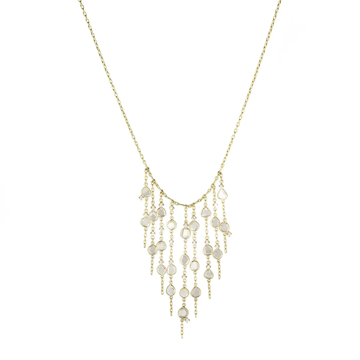 "Garland Curtain" Necklace with Polki Diamond Slices