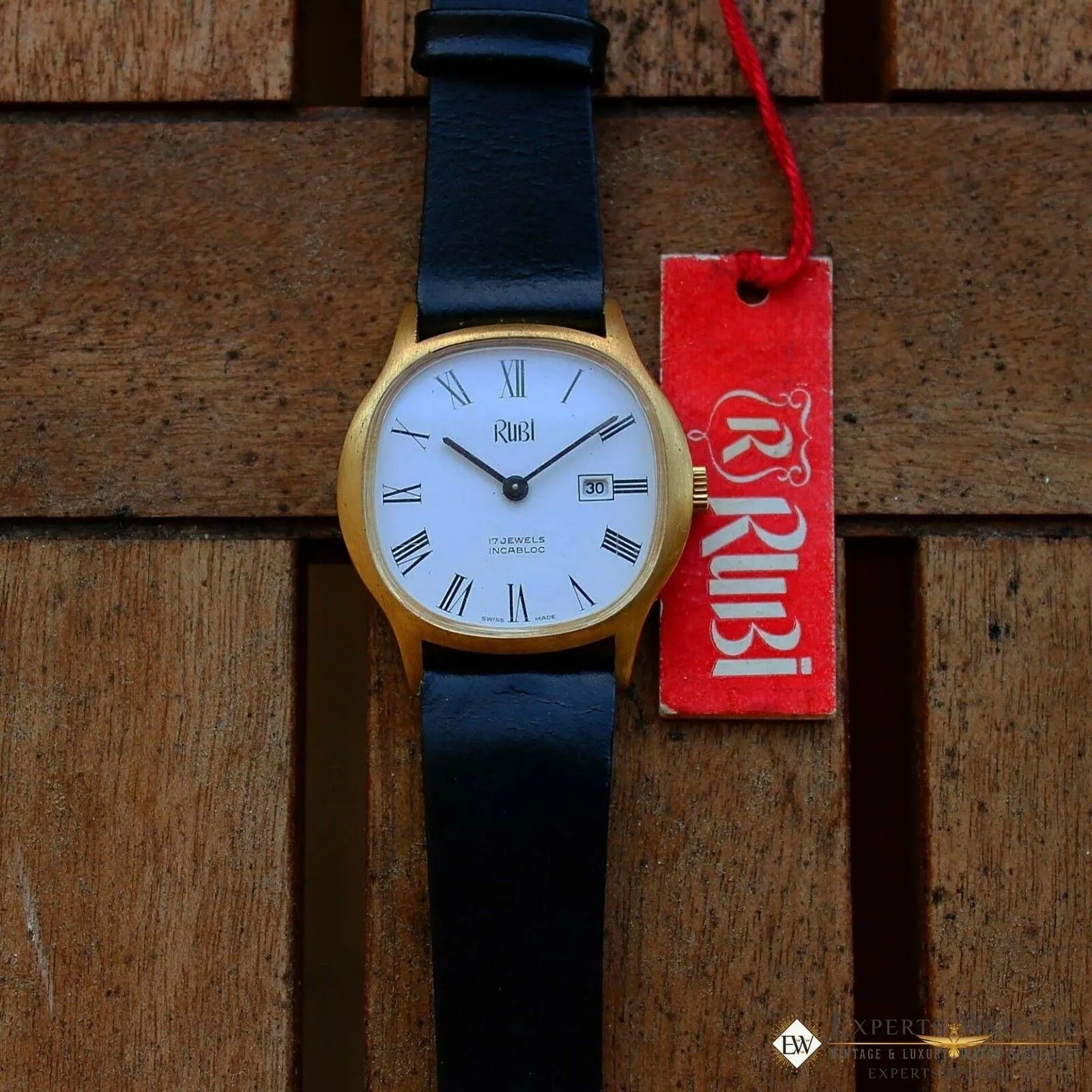 Rare Vintage NOS RUBI Dress Manual Watch 17 Jewel Date