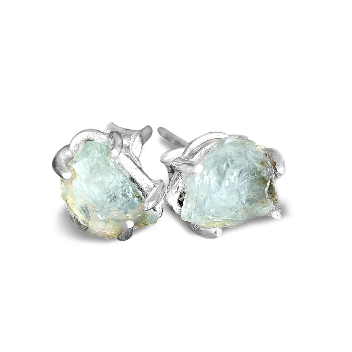 Raw Aquamarine Earrings