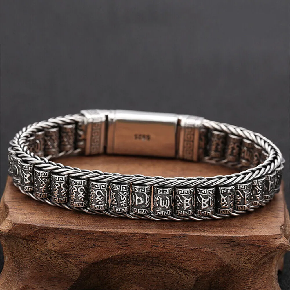 Real Solid 925 Sterling Silver Bracelets Braided Chain Link Lection Jewelry 7.1"- 8.3"