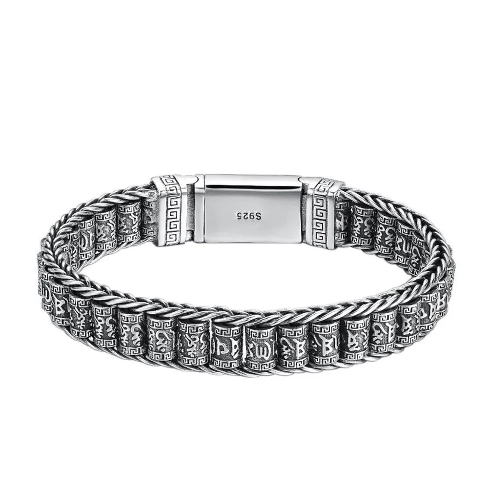 Real Solid 925 Sterling Silver Bracelets Braided Chain Link Lection Jewelry 7.1"- 8.3"