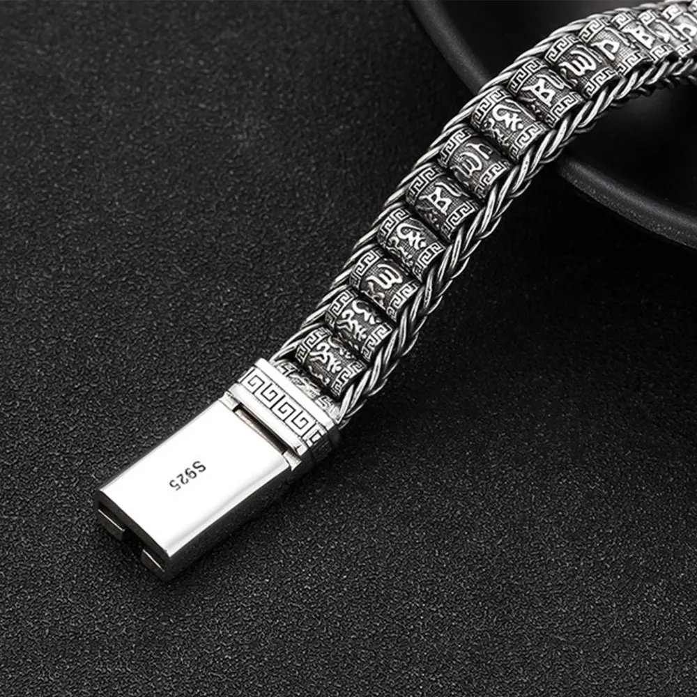 Real Solid 925 Sterling Silver Bracelets Braided Chain Link Lection Jewelry 7.1"- 8.3"