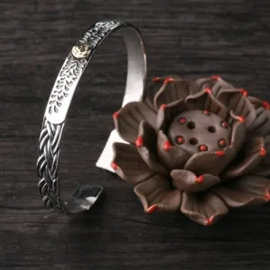 Real Solid 925 Sterling Silver Cuff Bracelet Bangle Skeletons Skulls Rose Braided Punk Jewelry