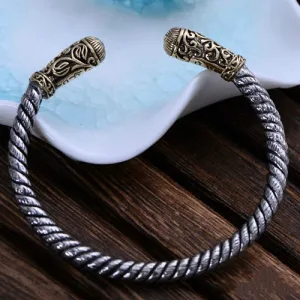 Real Solid 925 Sterling Silver Cuff Bracelet Bangle Thick Braided God's Eye Punk Jewelry