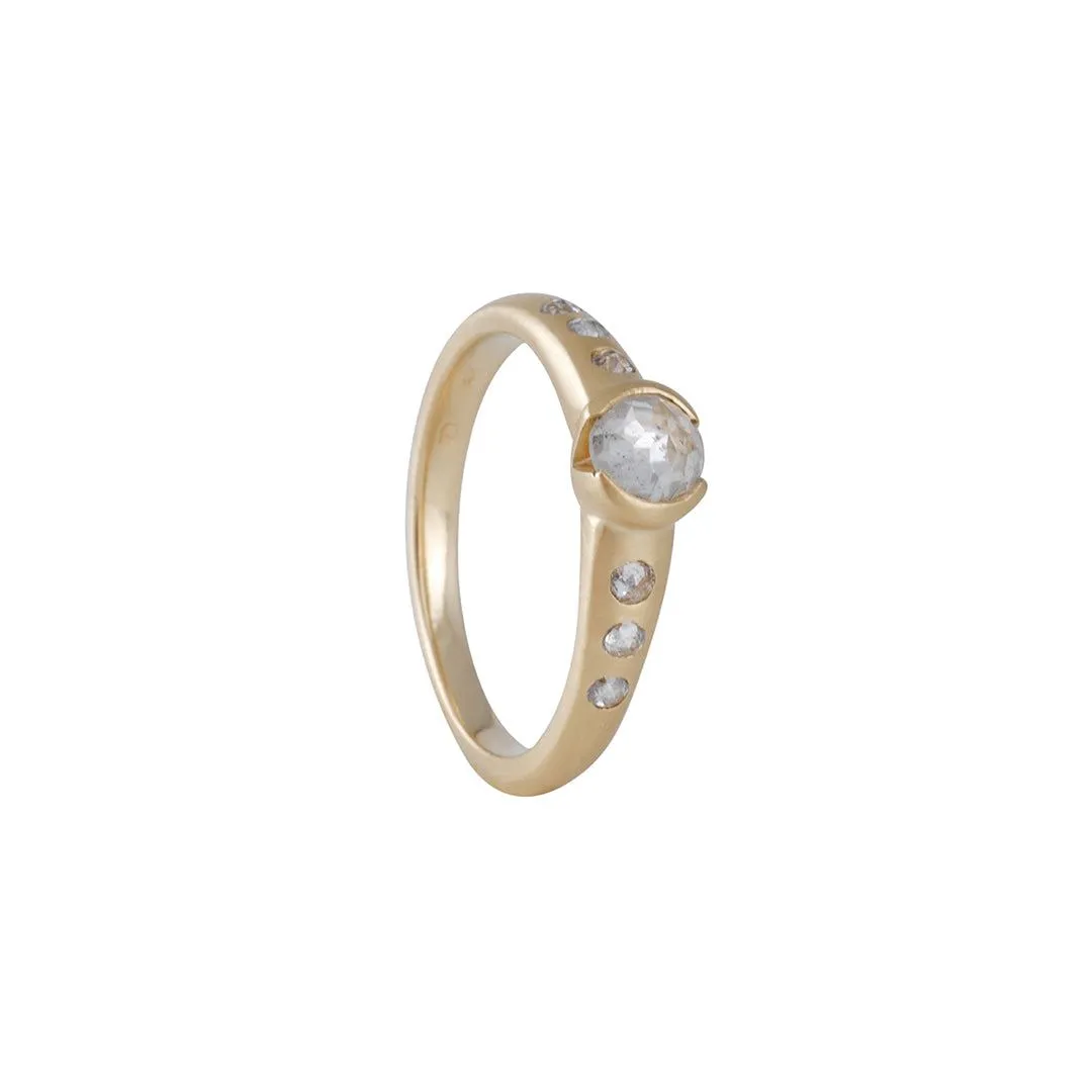 Rebecca Overmann - Half Bezel Rose Cut Diamond Solitaire