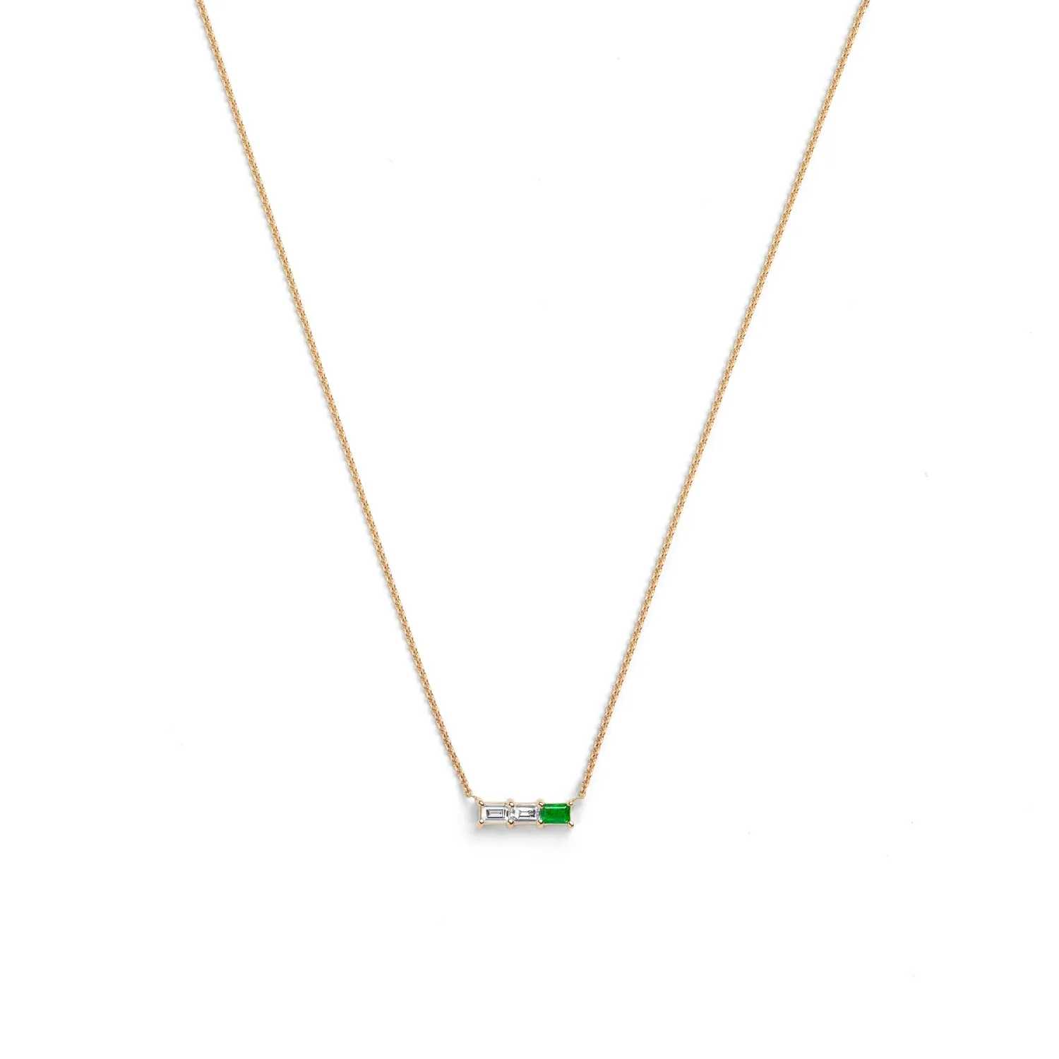 Rhea Necklace | White Diamond & Emerald