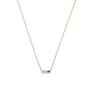 Rhea Necklace | White Diamond & Emerald