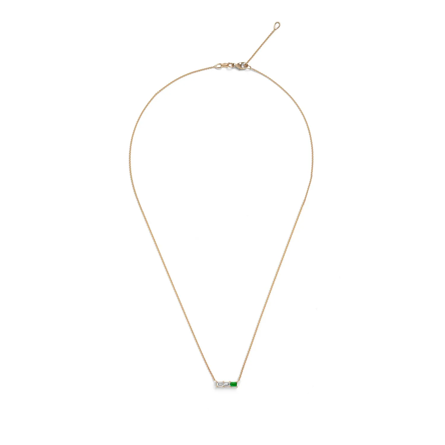Rhea Necklace | White Diamond & Emerald