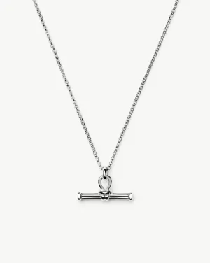 Ridge T-Bar Chain Necklace | Silver Plated