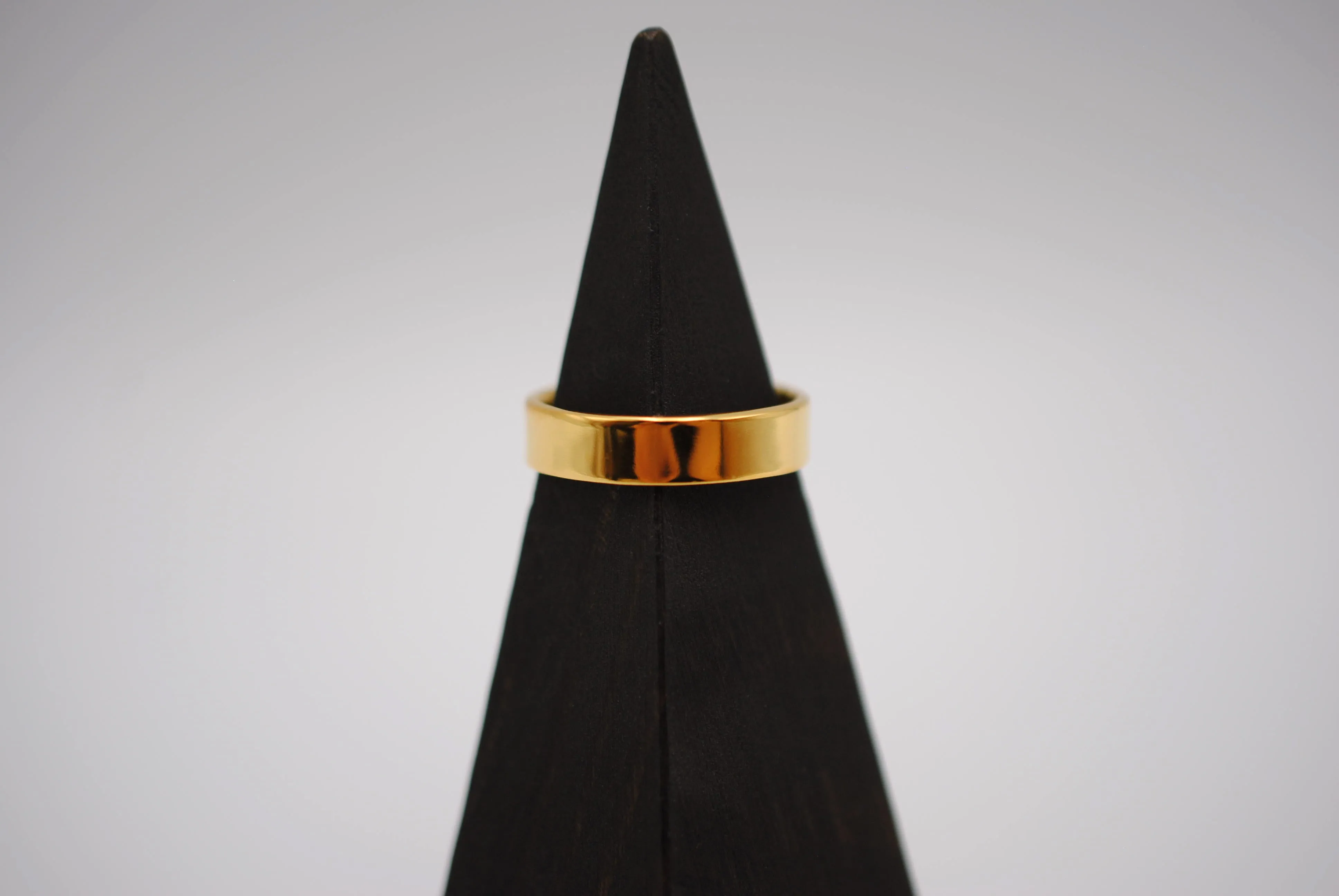 Ring Band: High Polish, Yellow Gold Finish, 5mm Wide